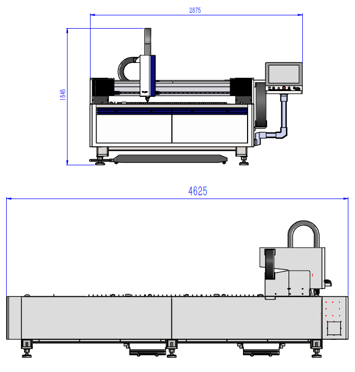 Схема установки лазерного станка 1530H