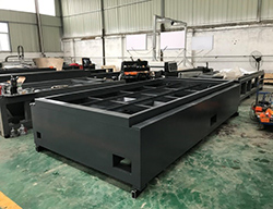 Photo of the all-welded bed of the laser machine