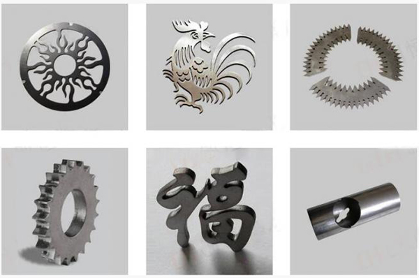 Images of the rooster wheel, hieroglyph gear and pipe laser cut